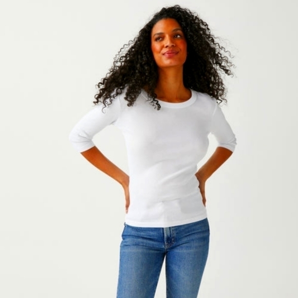 MICHAEL STARS for ANTHROPOLOGIE Crewneck Pullover Form-Fitting Top - Picture 1 of 13